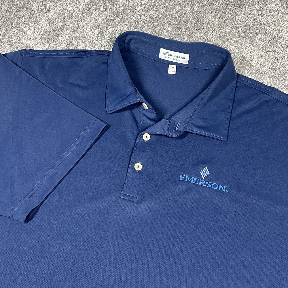 Peter Millar Summer Comfort Mens 2XL Solid Navy Performance Stretch Polo Emerson